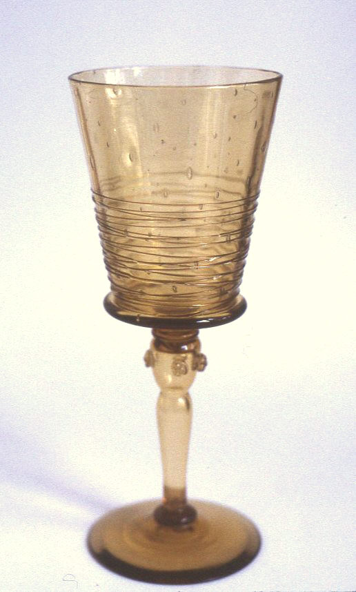 6359 - Amber Transparent Goblet