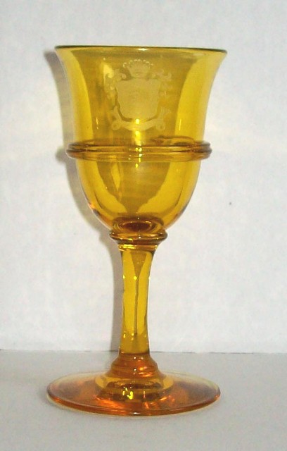 6364 - Bristol Yellow Engraved Cordial