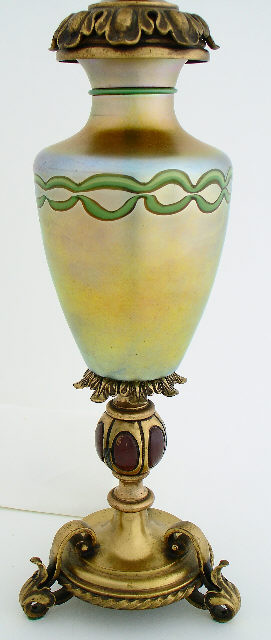 6177 - Gold Aurene Iridescent Vase/Lamp