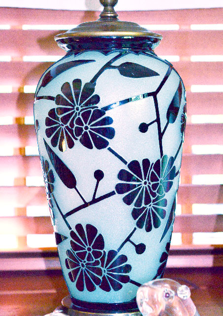 6391 - Acid Etched Vase/Lamp