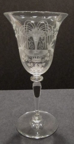 6401 - Colorless Engraved Goblet