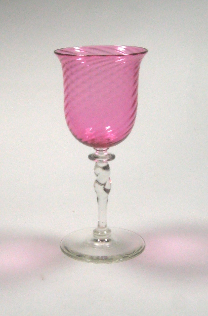 6404 - Gold Ruby Transparent Goblet