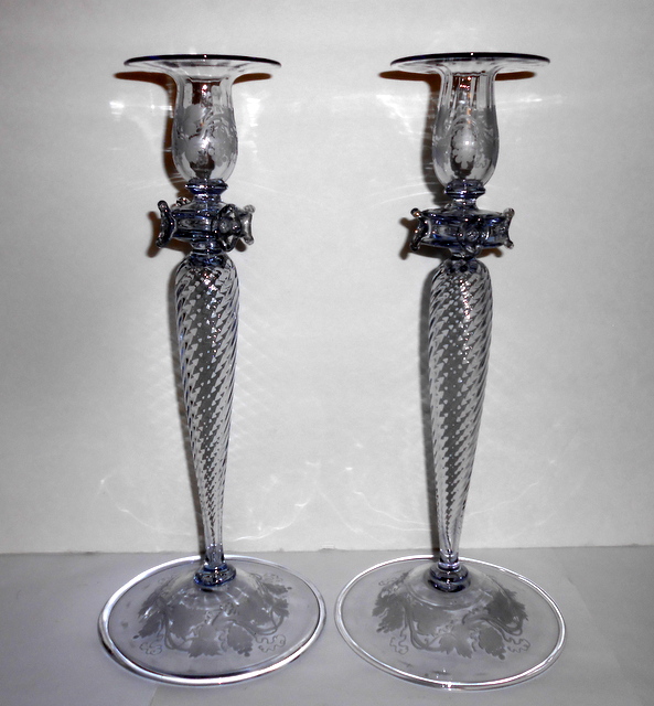 6453 - Moonlight Engraved Candlestick