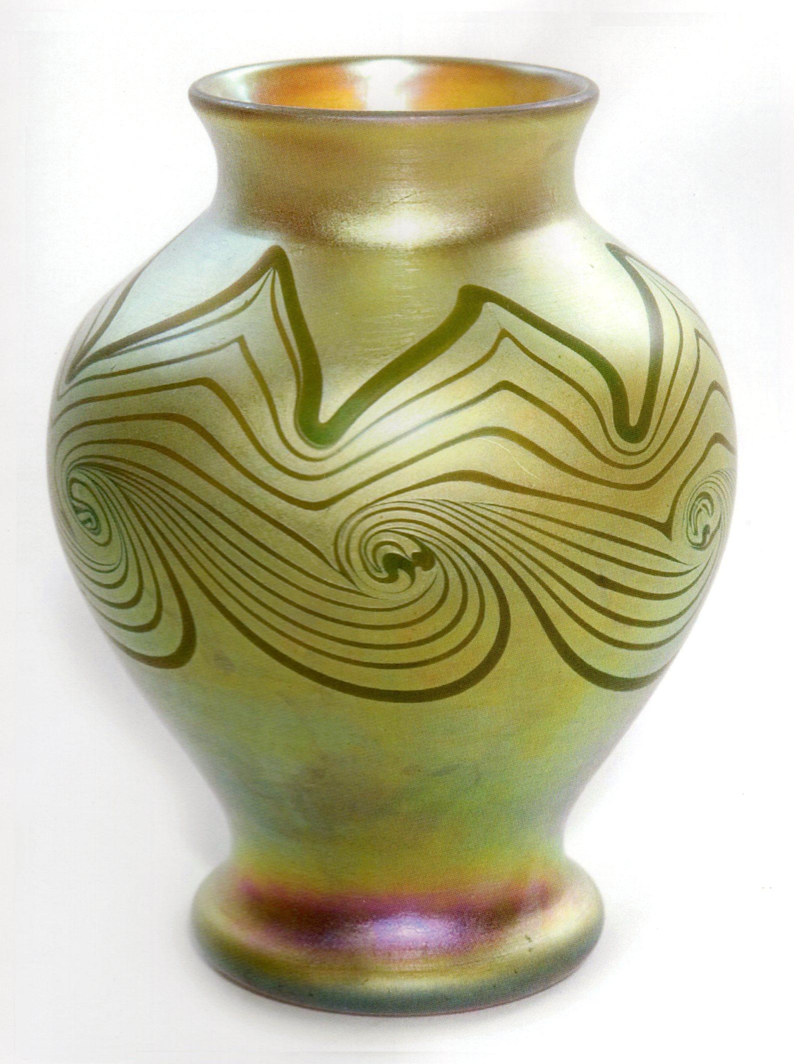 646 - Gold Aurene Iridescent Vase