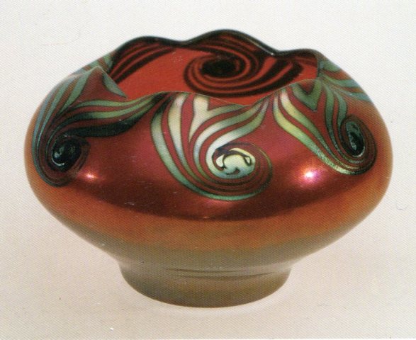 647 - Selenium Red Iridescent Bowl