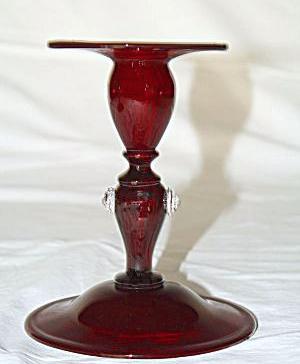 6507 - Selenium Red Transparent Candlestick, Low