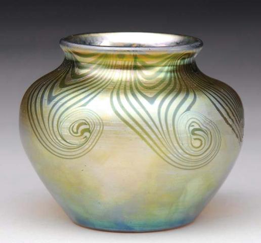 651 - Gold Aurene Iridescent Vase