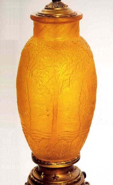 6534 - Bristol Yellow Acid Etched Vase/Lamp