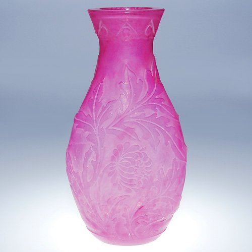 6588 - Rose Quartz Acid Etched Vase