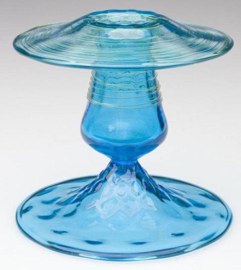 6593 - Persian Blue Transparent Candlestick