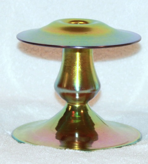 6593 - Gold Aurene Iridescent Candlestick