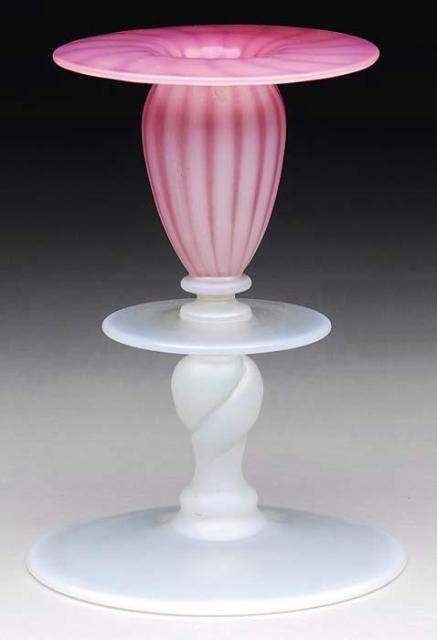 6597 - Oriental Poppy Iridescent Candlestick