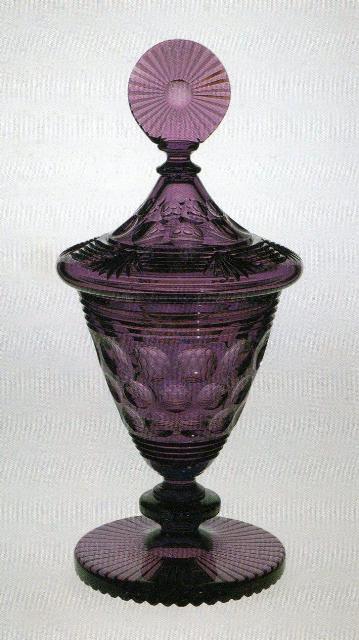 6636 - Amethyst Engraved Covered Vase