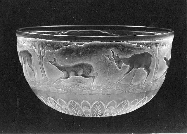 6681 - Colorless Acid Etched Bowl
