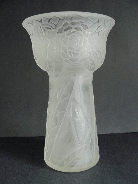 6761 - Colorless Acid Etched Vase