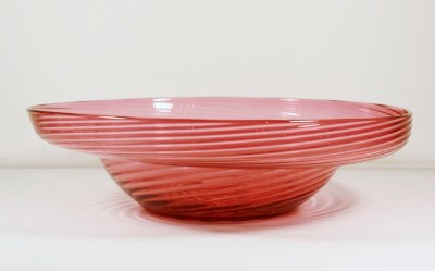 6774 - Gold Ruby Transparent Bowl