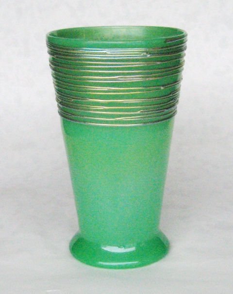 6777 - Iridized Green Jade Iridescent Vase