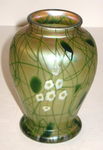 678 - Gold Aurene Iridescent Vase