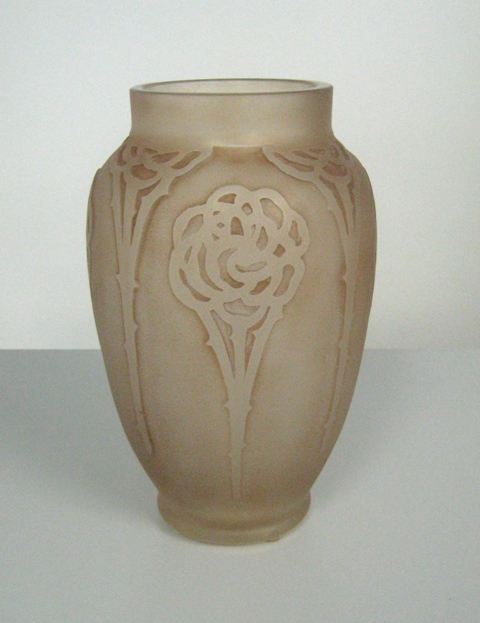 6806 - Colorless Acid Etched Vase