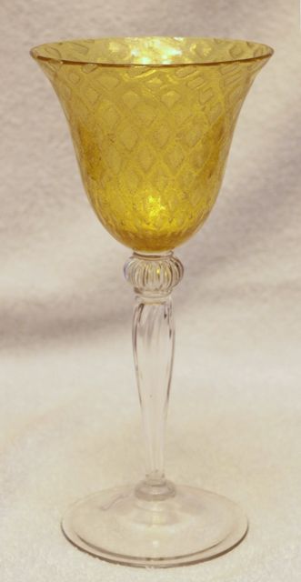 6844 - Bristol Yellow Silverina Goblet