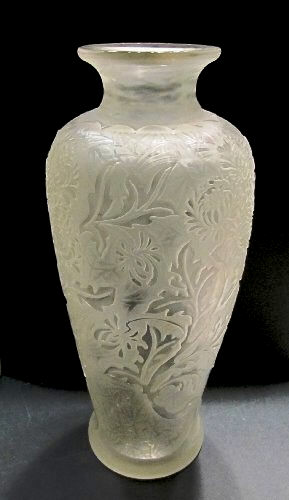 6857 - Colorless Acid Etched Vase