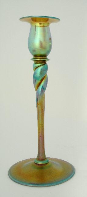 686 - Gold Aurene Iridescent Candlestick