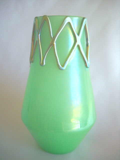 6923 - Iridized Green Jade Iridescent Vase