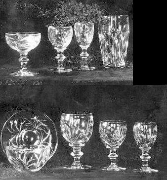 6936 - Colorless Engraved Stemware Set