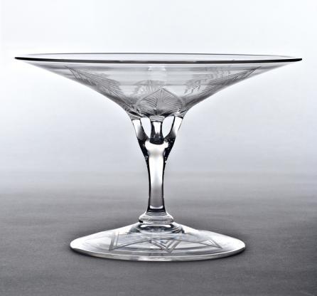 6985 - Colorless Engraved Compote