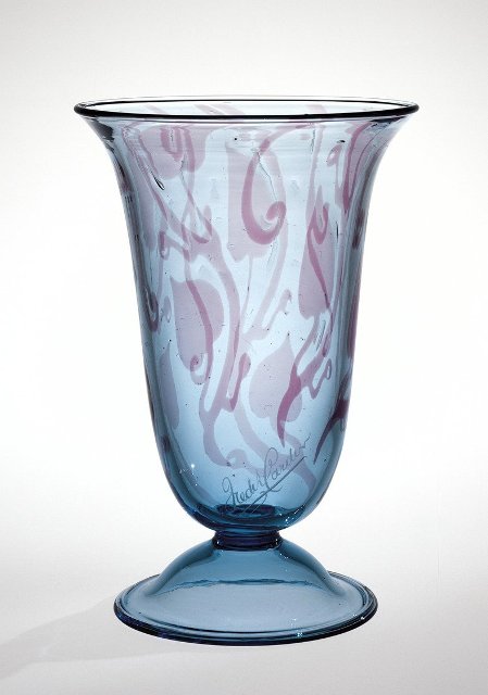 7053 - French Blue Intarsia Vase