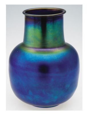7100 - Blue Aurene Iridescent Vase