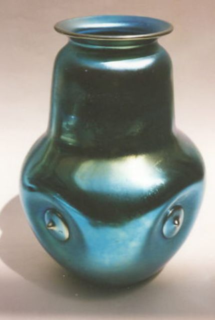 7103 - Blue Aurene Iridescent Vase