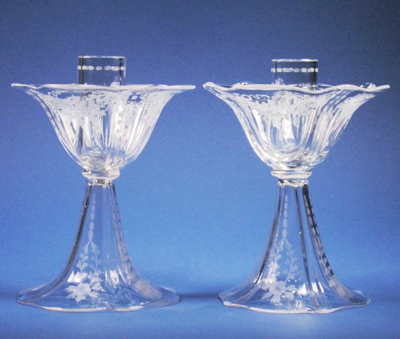 7171 - Colorless Engraved Candlestick