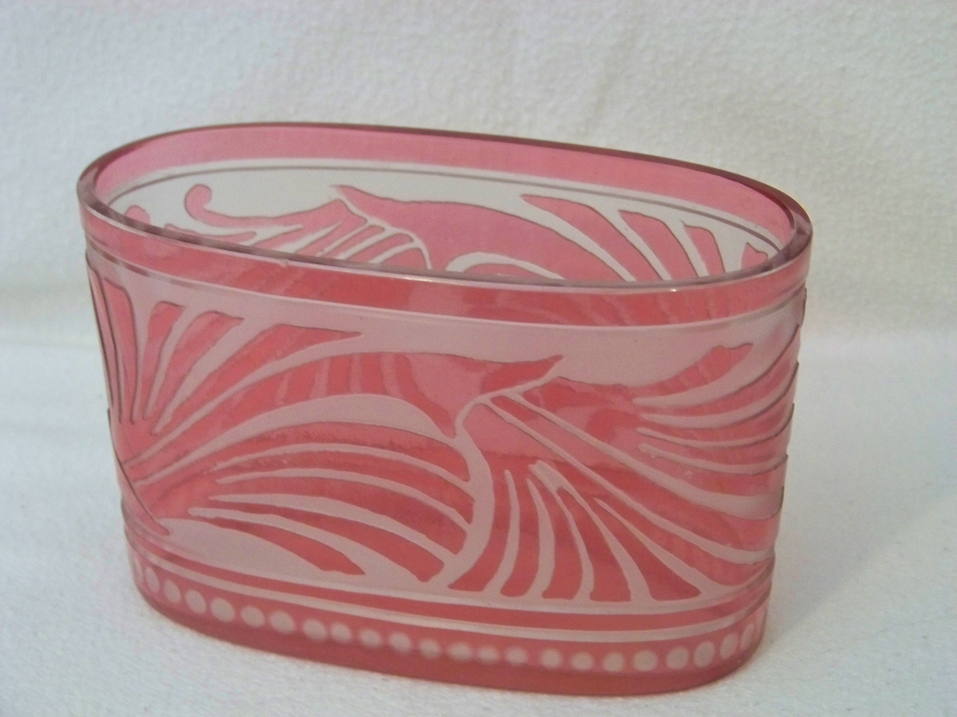 7233 - Colorless Acid Etched Bowl