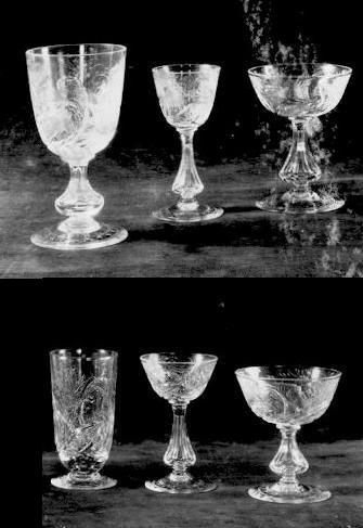 7236 - Colorless Engraved Stemware Set