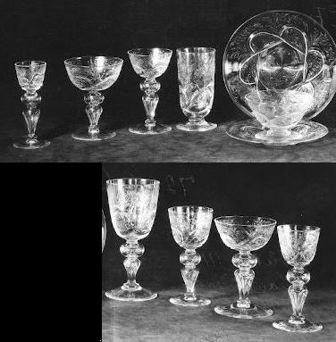 7237 - Colorless Engraved Stemware Set