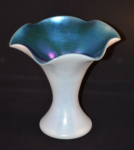723 - Blue Calcite Iridescent Vase