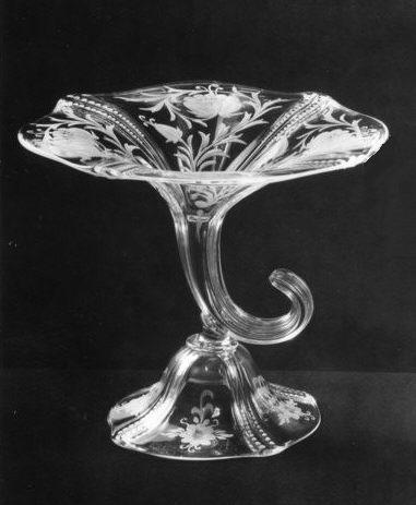 7245 - Colorless Engraved Compote