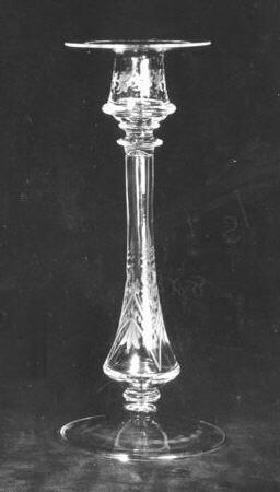 7250 - Colorless Engraved Candlestick