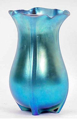 7280 - Blue Aurene Grotesque Vase