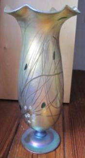 728 - Gold Aurene Iridescent Vase