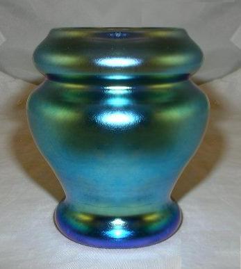 735 - Blue Aurene Iridescent Vase