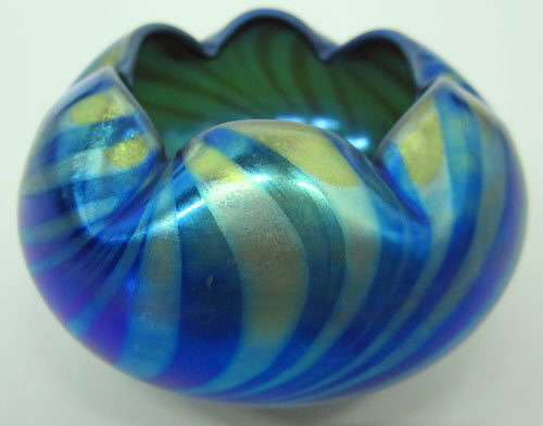 737 - Blue Aurene Iridescent Bowl