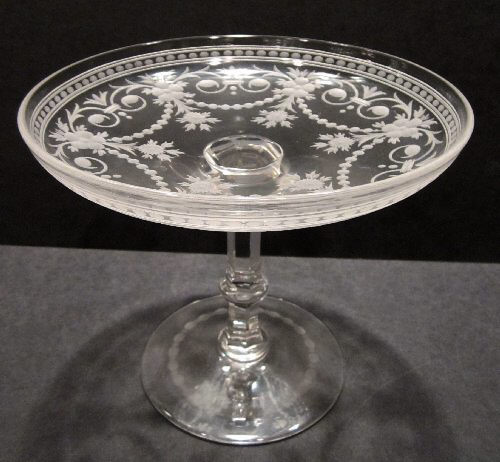 7401 - Colorless Engraved Compote