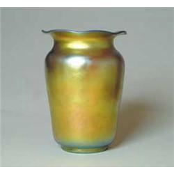 7417 - Gold Aurene Iridescent Vase