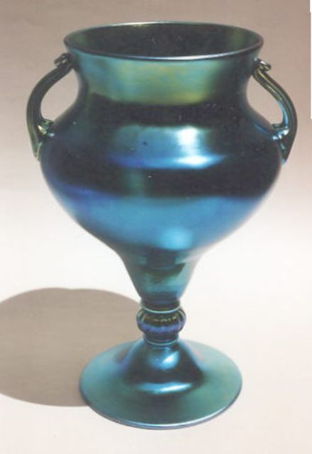 7419 - Blue Aurene Iridescent Vase