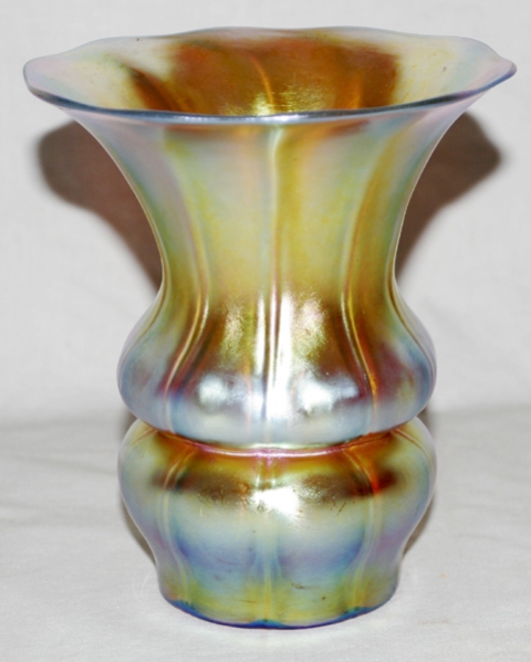 7447 - Gold Aurene Iridescent Vase