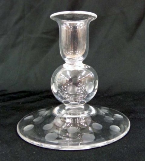 7503 - Colorless Engraved Candlestick