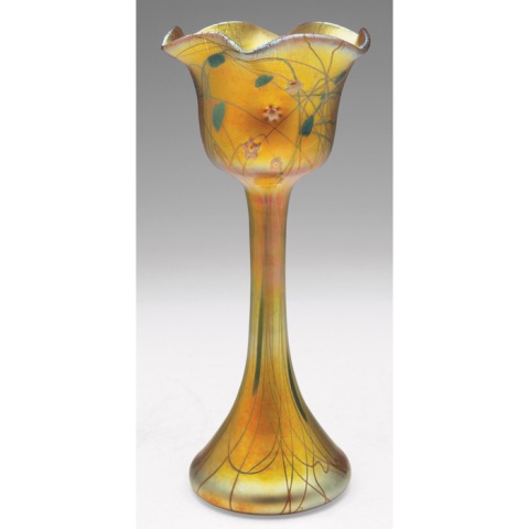 752 - Gold Aurene Iridescent Vase