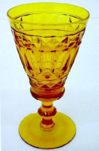 7666 - Bristol Yellow Engraved Goblet